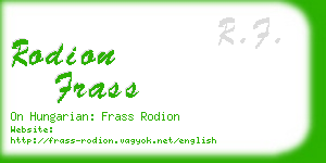 rodion frass business card